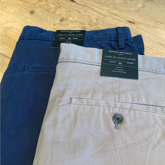 Banana Republic Lived-In chino shorts (2 pair, Grey/Navy) - Picture 3 of 8